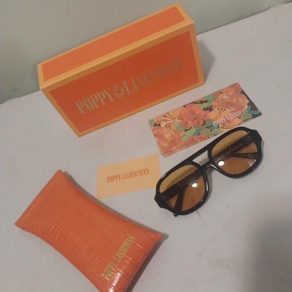 Poppy Lissiman Black and Orange Sunglasses - Picture 1 of 9